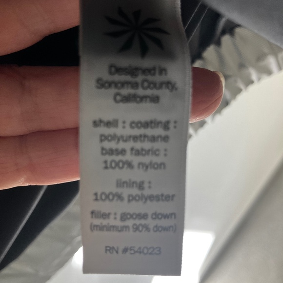 Athleta down jacket pewter/silver, size XS - Picture 6 of 8